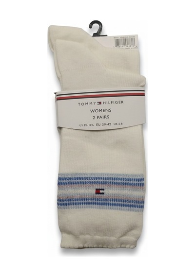 Tommy Hilfiger Th Women Sock 2p Rıb Lurex Strıp Kadın Mavi Çorap - S701236458