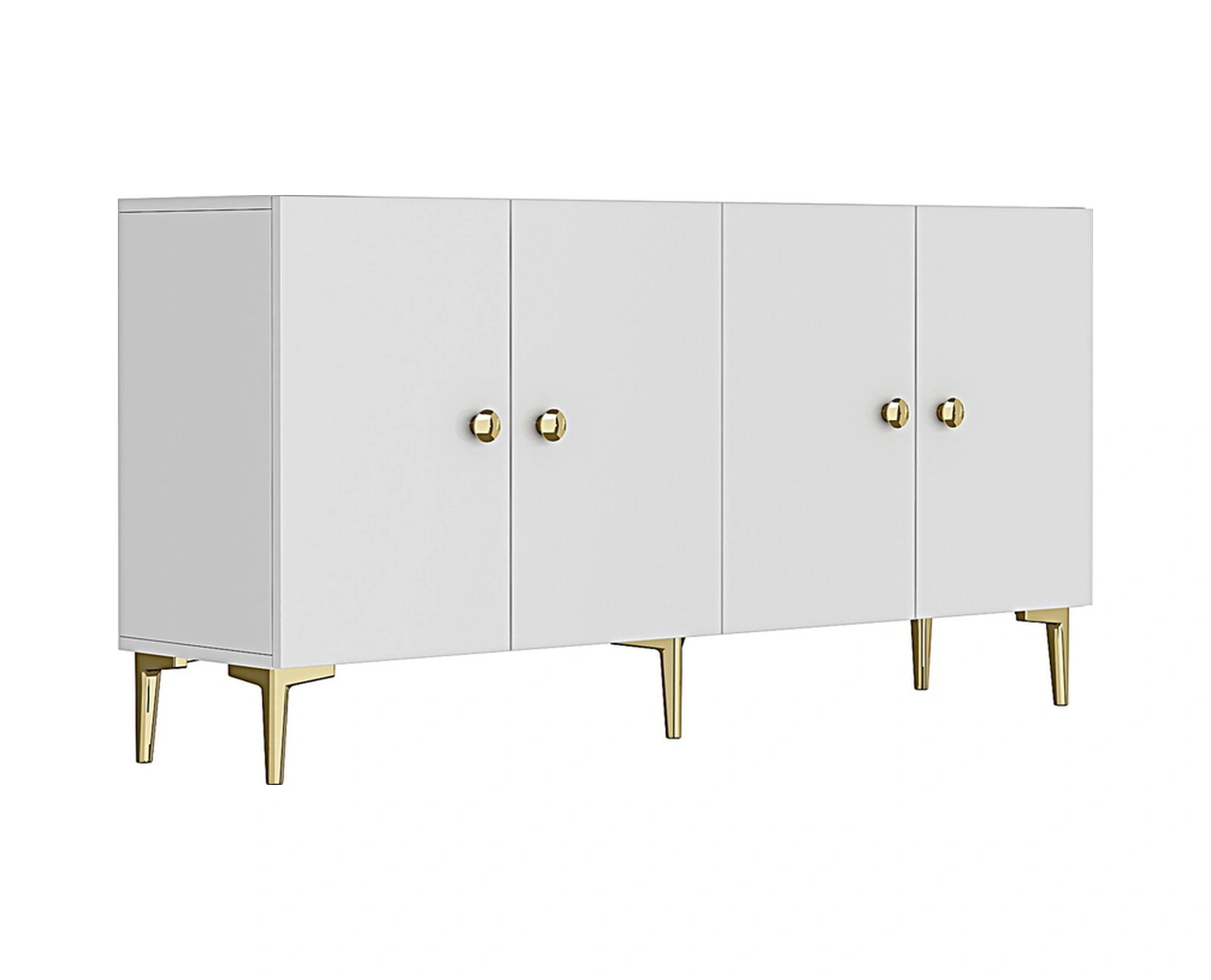 Ka1517bg Sımple150 Konsol, Kahve Köşesi, Tv Sehpası Beyaz-gold 150cm Beyaz