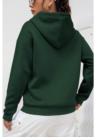 Uyguntarz Unisex Los Angles Baskılı Sweatshirt Yeşil