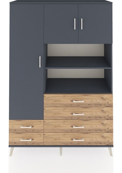 Hyperion Dolap 8 Raflı 6 Çekmeceli 3 Kapaklı 132x44x195 Antrasit-antrasit/çam Antrasıt/atlas Çam - Antrasıt Hyperion Dolap 8 Raflı 6 Çekmeceli 3 Kapaklı 132x44x195 Antrasit-antrasit/çam Antrasıt/atlas Çam - Antrasıt
