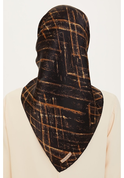 Armine İpek Eşarp 2025 Kış - 9258-02 Twill - Siyah Gold