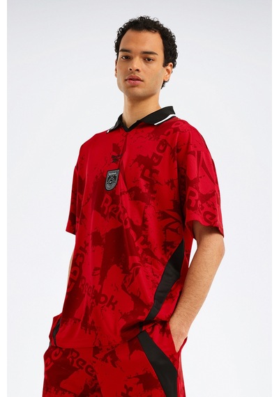 Reebok Street Sport Ftbl Jersey Kırmızı Erkek Kısa Kol T-shirt 000000000102343592 Kırmızı-sıyah