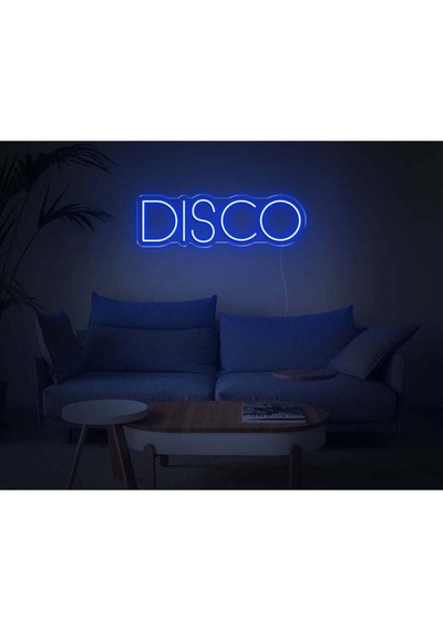 Dısco Yazılı Neon Tabela Mavi