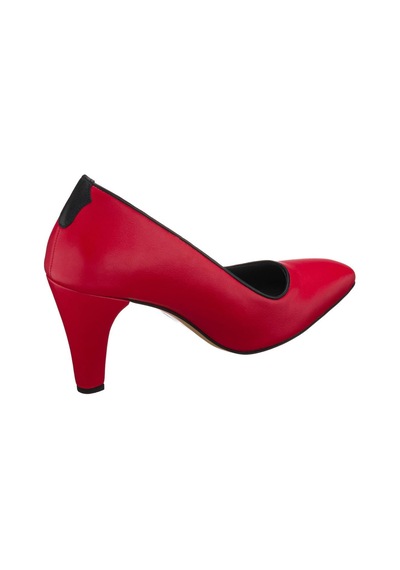 Costo Shoes 40-41-42-43-44 Numara Ays7986 Kırmızı Deri Topuklu Özel Seri Kadın Stiletto Kırmızı Deri