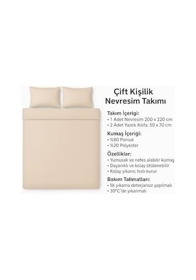 Ezgi Çift Kişilik Desenli Nevresim Takımı, 200 X 230 Cm, 2 Adet Kapaklı Yastık Kılıfı, Gri,%80 Pamuk Diğer