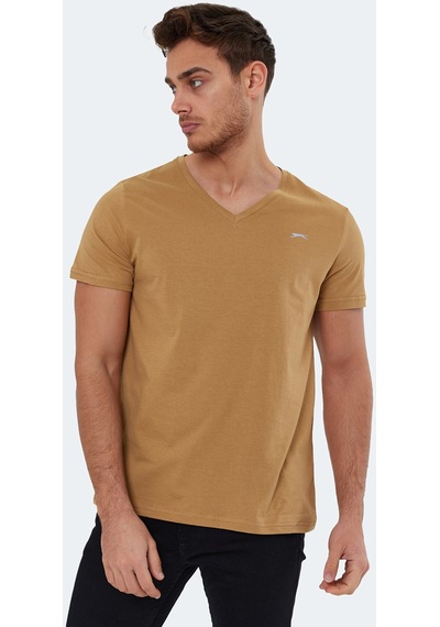 Slazenger RIVALDO Erkek V Yaka Toprak Tişört