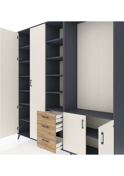 Hyperion Dolap 13 Raflı 3 Çekmeceli 4 Kapaklı 220x44x243 Antrasit-aytaşı/çam Çok Renkli Hyperion Dolap 13 Raflı 3 Çekmeceli 4 Kapaklı 220x44x243 Antrasit-aytaşı/çam Çok Renkli