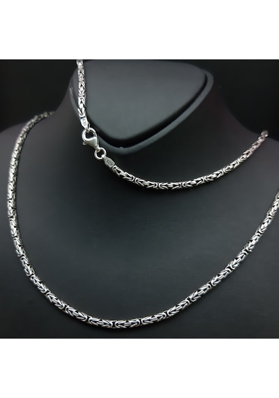 925 Ayar Gümüş Yuvarlak Kral Kolye 2.8 Mm Gümüş