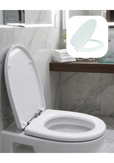 Universal Klozet Kapak Seti Kaydırmaz Alt Yüzey Kolay Temizlik Banyo Aksesuarı