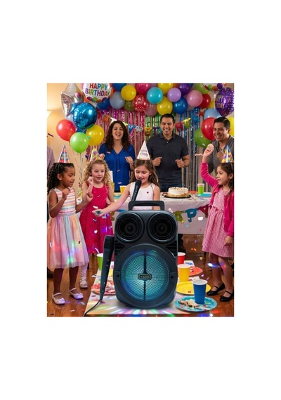 Kablosuz Karaoke Hoparlör Mikrofonlu Rgb Işıklı Bluetooth Speaker Usb Tf Kart De - Hs08373450-7 Renkli
