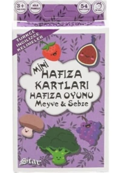 Türkçe İngilizce Kelime Mini Hafıza Kartları Hafıza Oyunu Meyve Ve Sebze