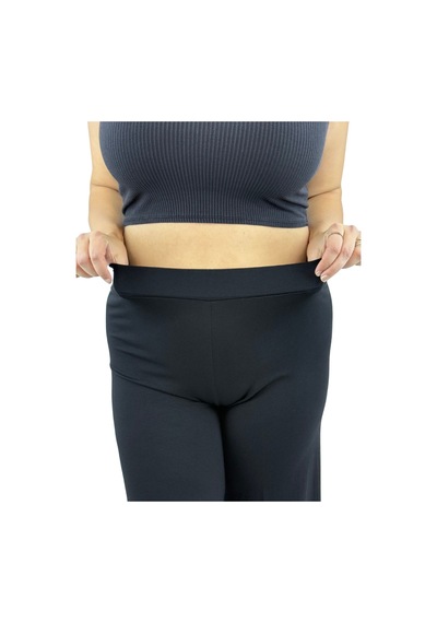 Büyük Beden Likralı Beli Lastikli Nakış Detaylı Geniş Paça İnce Viskon Kadın Tayt Pantolon Siyah Büyük Beden Likralı Beli Lastikli Nakış Detaylı Geniş Paça İnce Viskon Kadın Tayt Pantolon Siyah