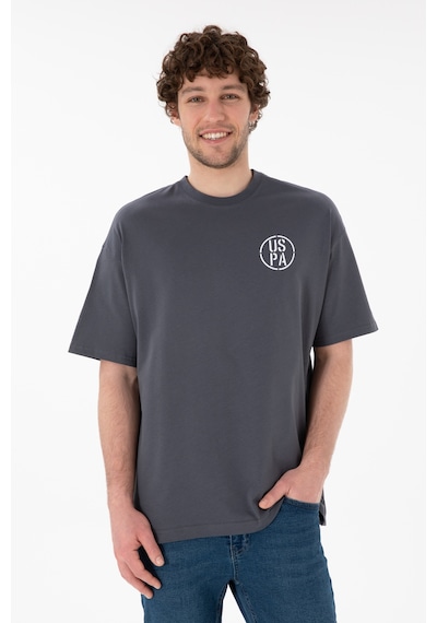 U.S. Polo Assn. Erkek Oversize Fit Bisiklet Yaka Antrasit Tişört 50305904-VR006