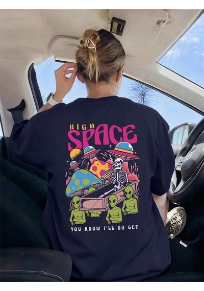 Noıssey Urban Pop Graphic Kadın Tişört Koleksiyonukod 5548 Lacivert