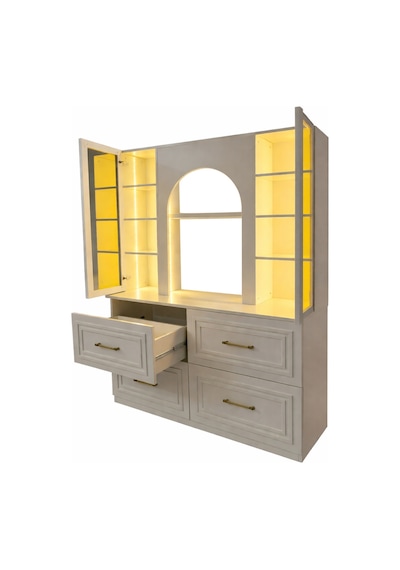 Led Aydınlatmalı Kahve Köşesi Valencia Bronz Reflekte Cam Vitrinli Çok Amaçlı Mutfak Dolabı Aytası Led Aydınlatmalı Kahve Köşesi Valencia Bronz Reflekte Cam Vitrinli Çok Amaçlı Mutfak Dolabı Aytası
