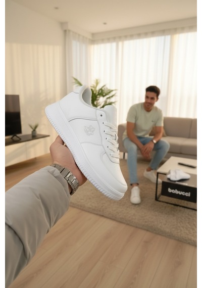Enoch Düz Taban Ortopedik Klasik Sneaker Spor Ayakkabı Beyaz