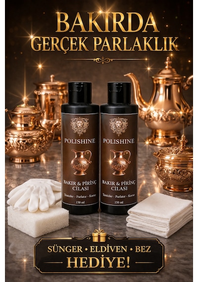 Bakır, Bronz, Pirinç Ve Krom Temizleyici Ve Parlatma Cilası 150ml 2 Adet