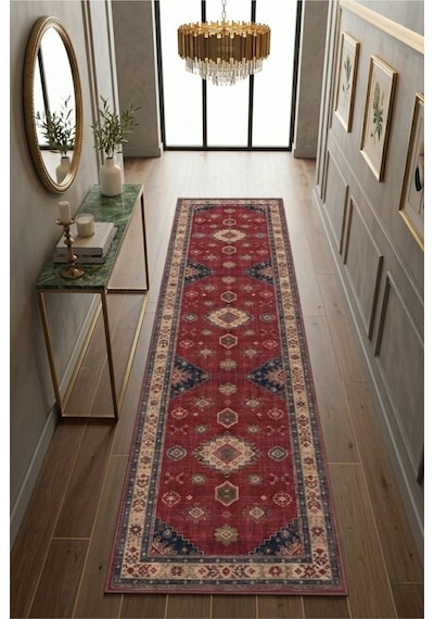 Dekoratif Halı Kaymaz Taban Leke Tutmaz Yıkanabilir Kilim Özel Ölçü Salon Halısı 3028