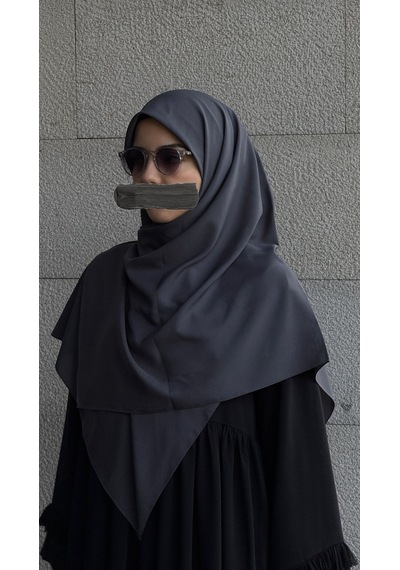 Qalortex Scarf Pamuklu Organik Modal Eşarp-antrasit