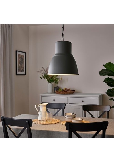Ikea Hektar Sarkıt Lamba, Koyu Gri, 38 Cm