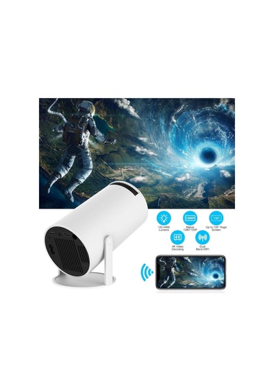 Hy300 Wifi6 Projektör Android 11 4k 150 Ansı Bt 1280x720p Taşınabilir Ev Sinema Projeksiyon