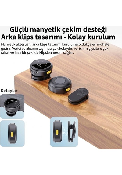Bwc-04 2.4g Dijital Ekranlı İkili Kablosuz Yaka Mikrofonu - Type-c Alıcılı & Şarj Kutulu Yayıncı Mikrofon Seti
