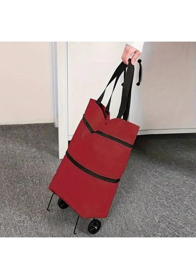 Bay Katlanabilir Tekerlekli Market Çantası,çok Amaçlı Pazar Arabası,portatif Alışveriş Bez Torbası Bx40 Najmad