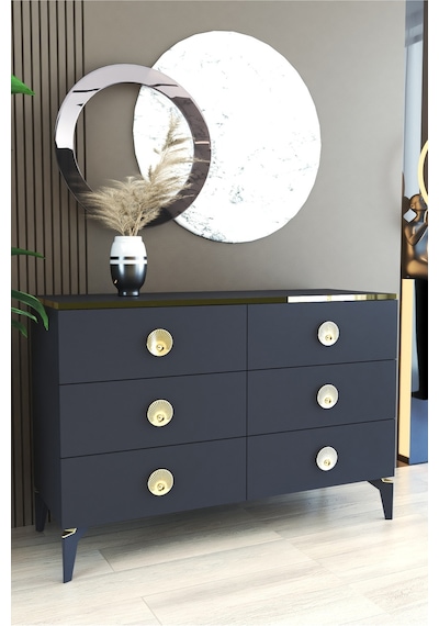 Tocco 1053 İpek 6 Çekmeceli 120 Cm Mega Şifonyer-antrasit