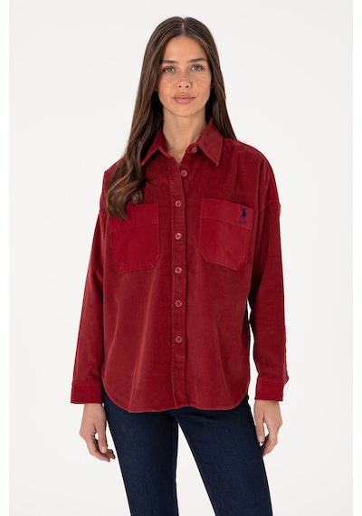 U.S. Polo Assn. Kadın Vişne Uzun Kollu Tunik Gömlek 50290001-VR223