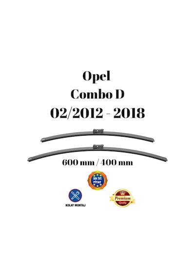 Opel Combo D 2012 2013 2014 2015 2016 2017 2018 Uyumlu Ön Cam Silecek Süpürgesi Takımı 600/400mm Silbak Sb2416c