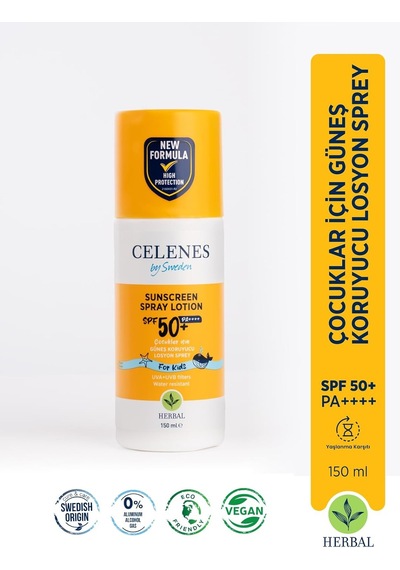 Celenes Herbal Spf 50+ Çocuk Güneş Koruyucu Losyon Sprey 150 Ml