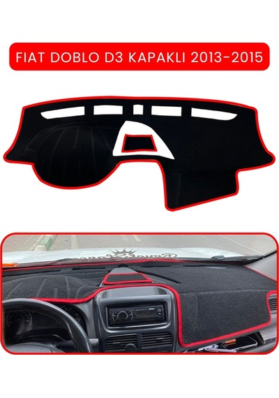 Fıat Doblo D3 Kapaklı 2013-15 Modellerine Uyguntorpido Koruma Halısı Kırmızı Kenar