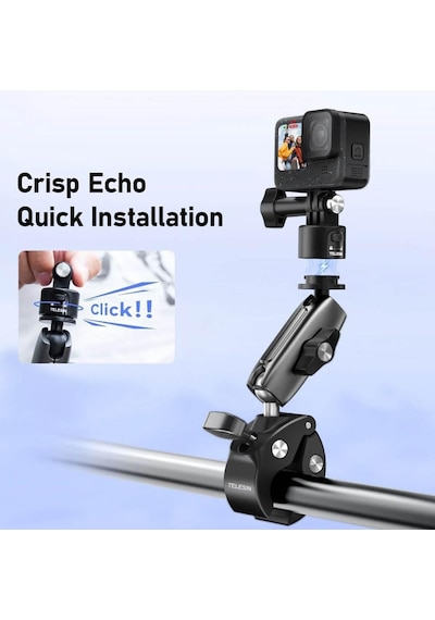 Telesin S3-hbm-01 Quick Release Crab Claw Kelepçe Montaj Aparatı Gopro Djı Osmo Action Insta360 İle Uyumlu