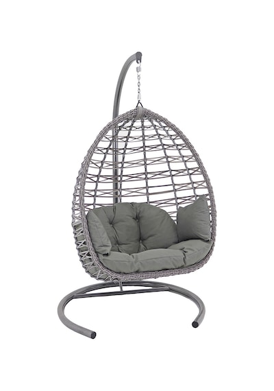 Monalin Home Garden Rattan Cross El Örgüsü Bahçe & Balkon & Teras Salıncağı Gri