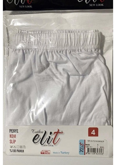 Erkek Penye Slip Külot 1071 - 6 Adet Beyaz