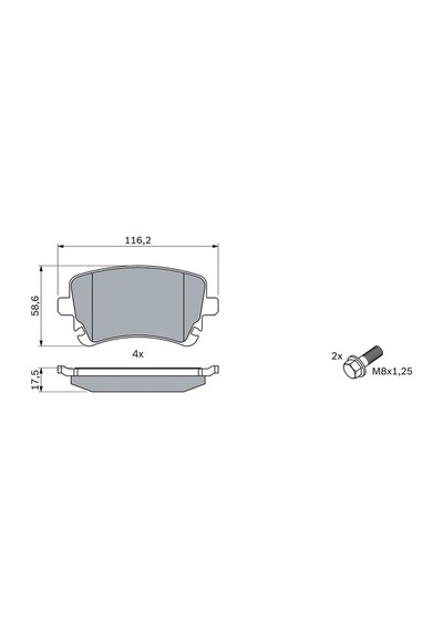 Audi A8 4.2fsı 2006-2010 Bosch Arka Balata 23326