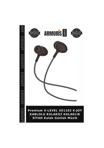 Premium X-level Xe1103 X-joy Kablolu Kulakiçi Kulaklık Siyah Kulak Günlük Müzik