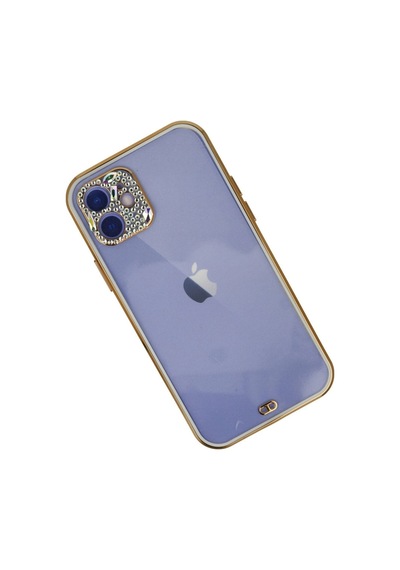 Apple iPhone Uyumlu   12 Kılıf Liva Taşlı Silikon - Beyaz Düz Renkli