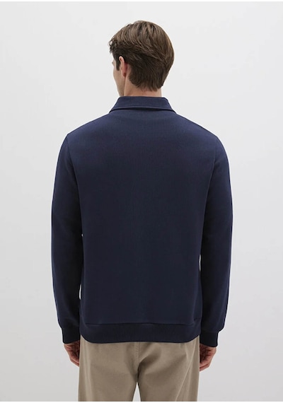 Mavi Yarım Düğmeli Polo Yaka Lacivert Erkek Sweatshirt M0s10420-82318 Lacivert