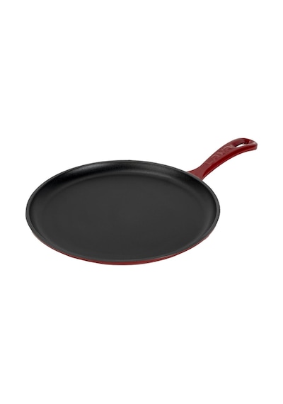Lava Döküm Yuvarlak Pizza Krep Pankek Tavası Döküm Demir Yekpare Saplı Çap Ø 20cm.-bordo Bordo