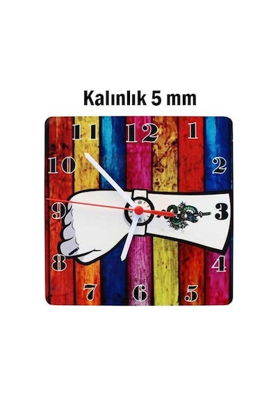 Sublimasyon Hdf Kare Saat 19x19 Cm Çok Renkli