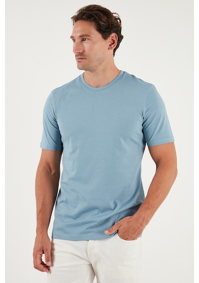Buratti Pamuklu Regular Fit Bisiklet Yaka Erkek T Shirt 59020204 Mavi
