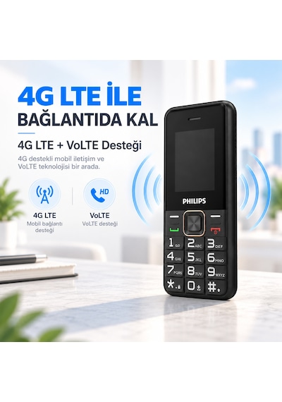 Philips Xenium E6105 4G Tuşlu Cep Telefonu Çift SIM Kartlı 1000 mAh Type-C Bluetooth FM Radyo