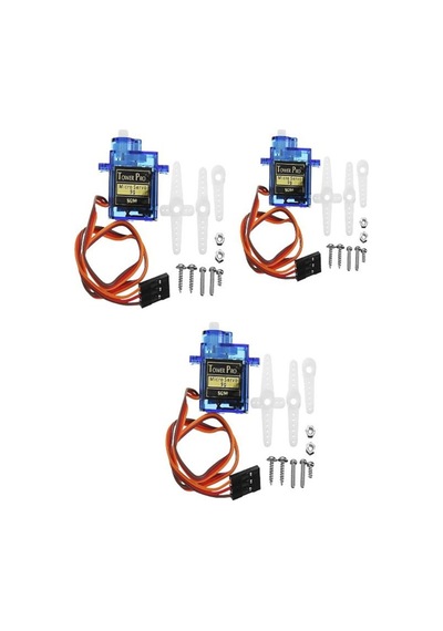3 Adet - Tower Pro Sg90 Rc Mini Servo Motor 360 C