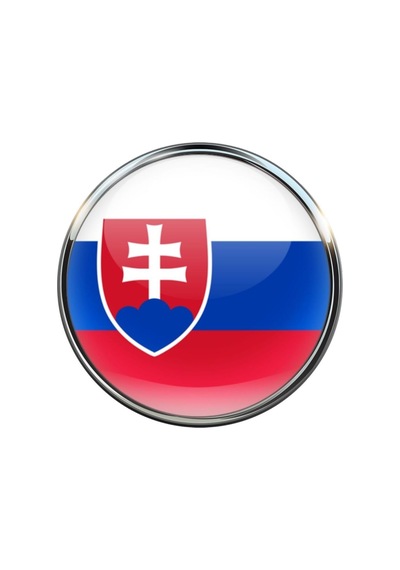 Slovakya Slovakia Bayrak Rozeti - Paslanmaz Çelik Yuvarlak Yaka Rozeti Çok Renkli