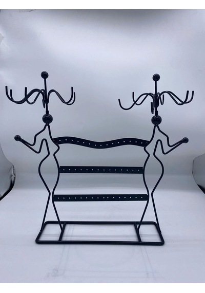 İthal Metal Siyah Renk 35x34 Cm Küpe Kolyestandı
