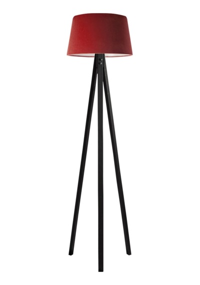 Düz 3 Ayak Tripod Lambader Ahşap Siyah Ağaç Diğer