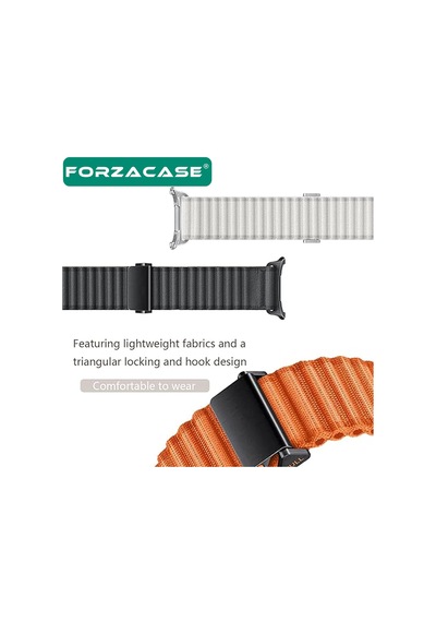 Forzacase Samsung Galaxy Uyumlu Watch 7 Ultra İçin Metal Tokalı Esnek Hasır Örgü Kordon Kayış - Fc783 Turuncu