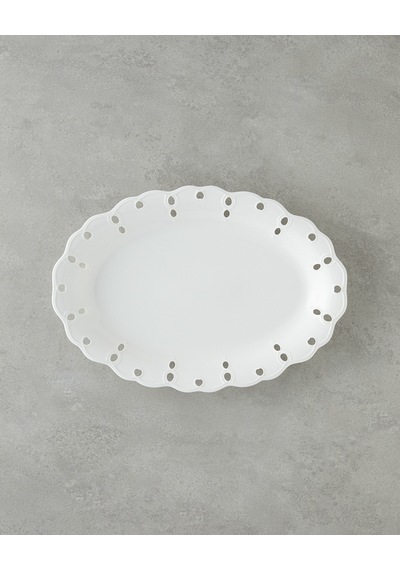 English Home Elodie Porselen Kayık Tabak 35 Cm Beyaz Beyaz