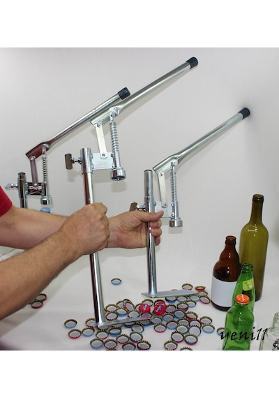 Büyük Boy Gazoz Soda Kapağı Kapatma Makinesi 100 Kapak Gümüş